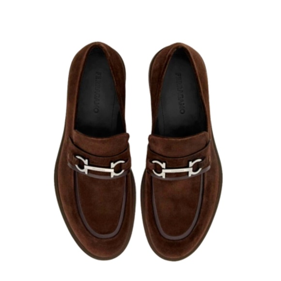 Salvatore Ferragamo Men\'s Fiorello Suede Gancini Buckle Loafers Size 10 Fiorello main image 5